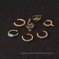 Wholesale fashion personalized ear clip piercing color zircon earrings women